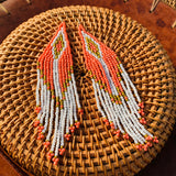 Long Tassel Seed Bead Earrings