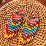 Long Tassel Seed Bead Earrings