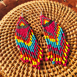 Long Tassel Seed Bead Earrings