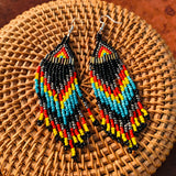 Long Tassel Seed Bead Earrings