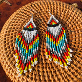 Long Tassel Seed Bead Earrings