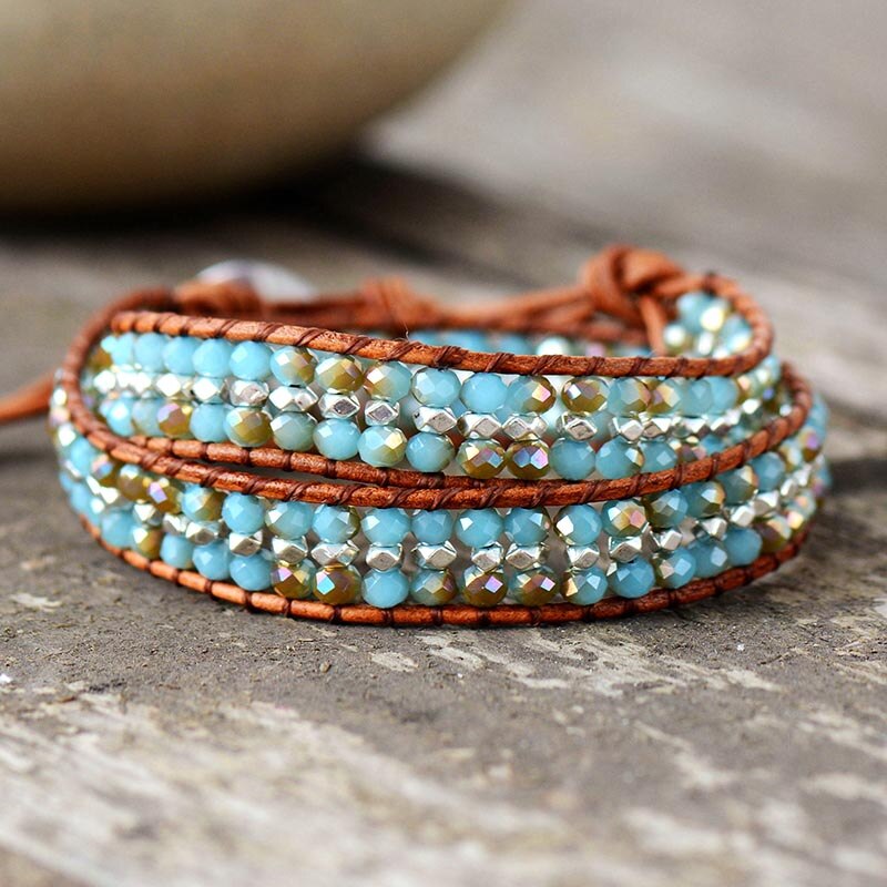 Crystal Rhinestones 2 Wrap Bracelet