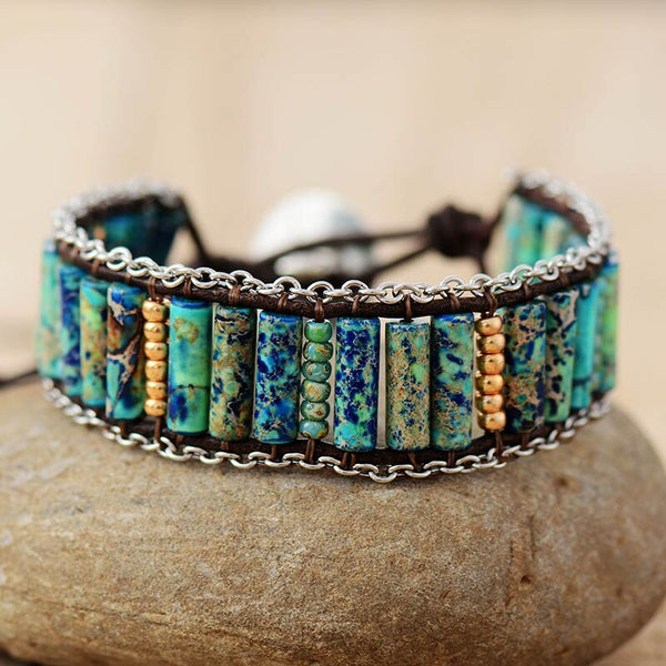 Multicolor Jasper Energy Wrap Bracelets