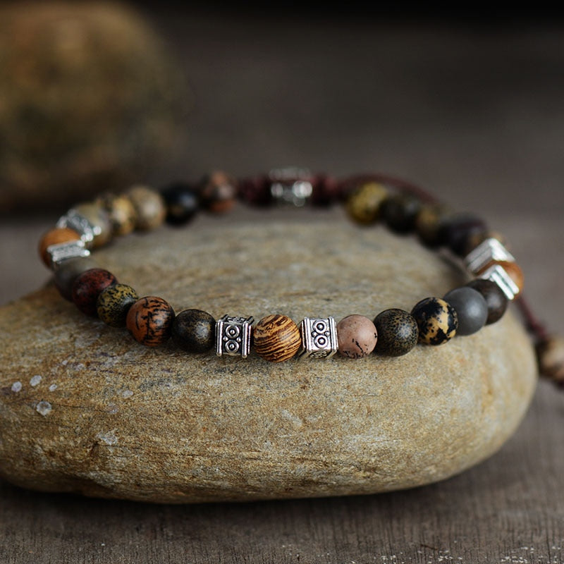 Jasper Steampunk Passion Friendship Bracelet