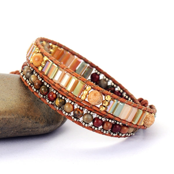 Jasper Steam Punk Grounding 2 Wrap Bracelet