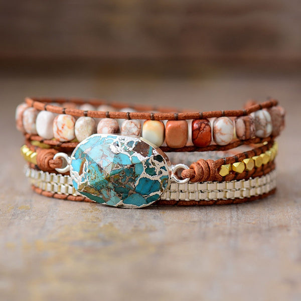 Transformational Jasper 3 Wrap Bracelet