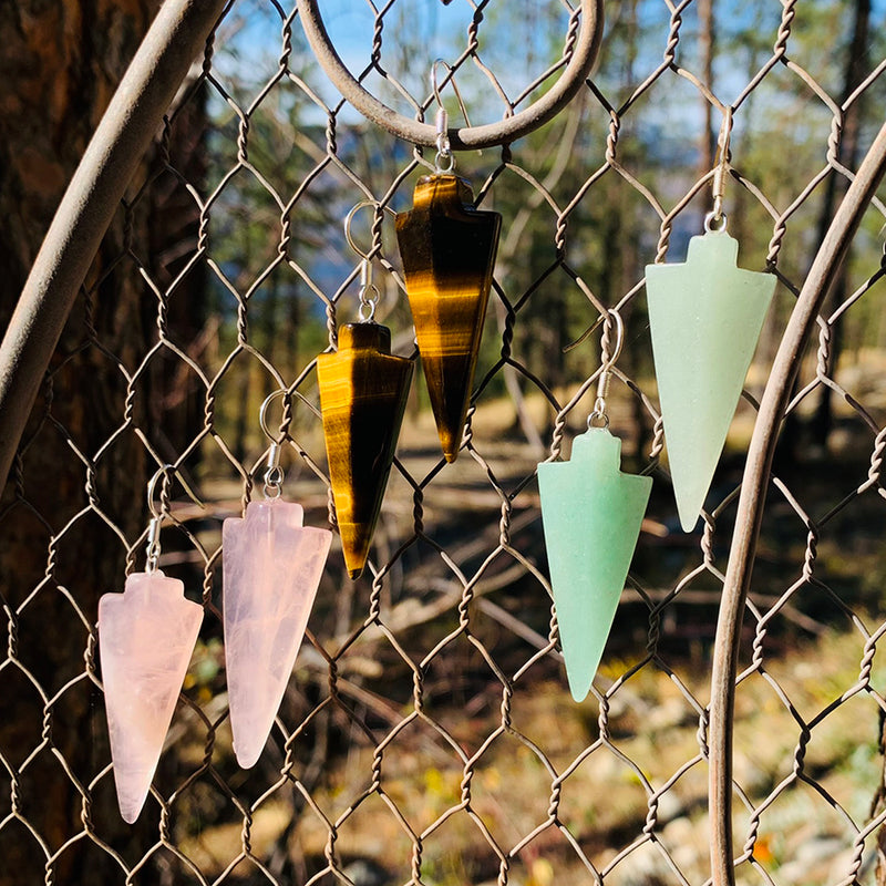 Arrowhead Natural Stone Drop Earrings