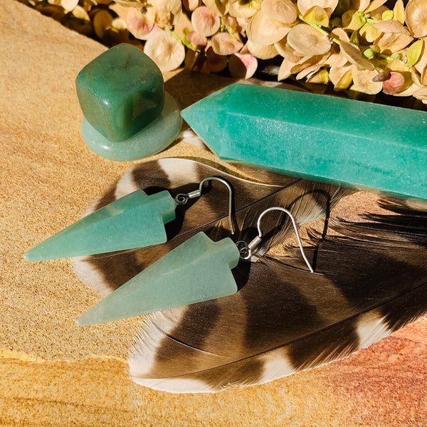 Arrowhead Natural Stone Drop Earrings