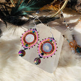 Mandala Drop Seed Bead Earrings