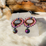 Mandala Drop Seed Bead Earrings