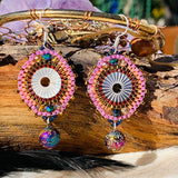 Mandala Drop Seed Bead Earrings