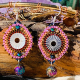 Mandala Drop Seed Bead Earrings