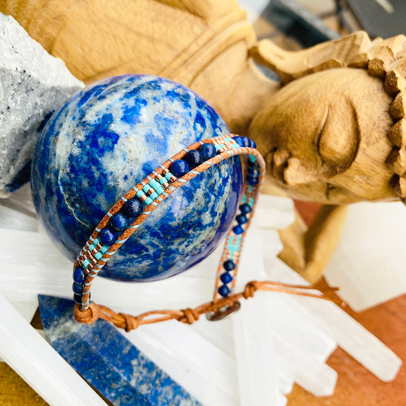 Lapis Lazuli Weave Friendship Bracelet