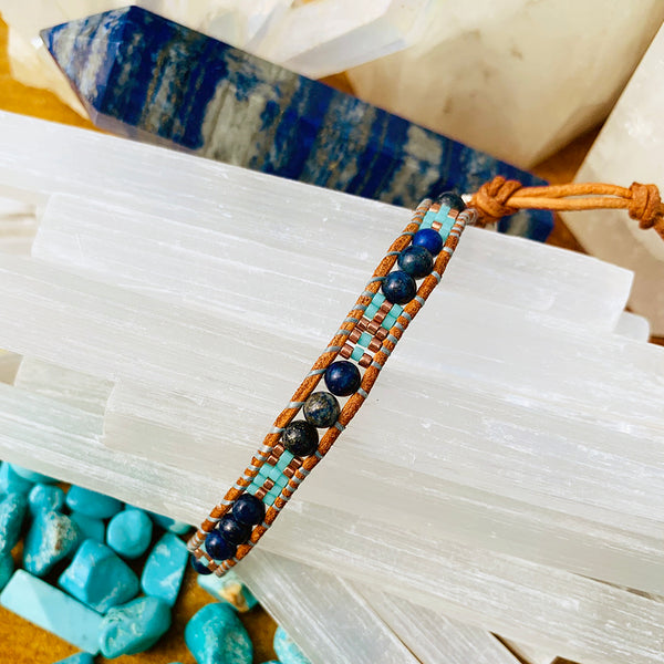 Lapis Lazuli Weave Friendship Bracelet