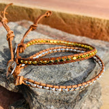 Bohemian Leather Beaded Friendship Bracelets