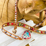 Jasper Heart Stability 3 Wrap Bracelet