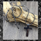 Grounding Hematite Stone Cross Necklace