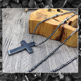 Grounding Hematite Stone Cross Necklace