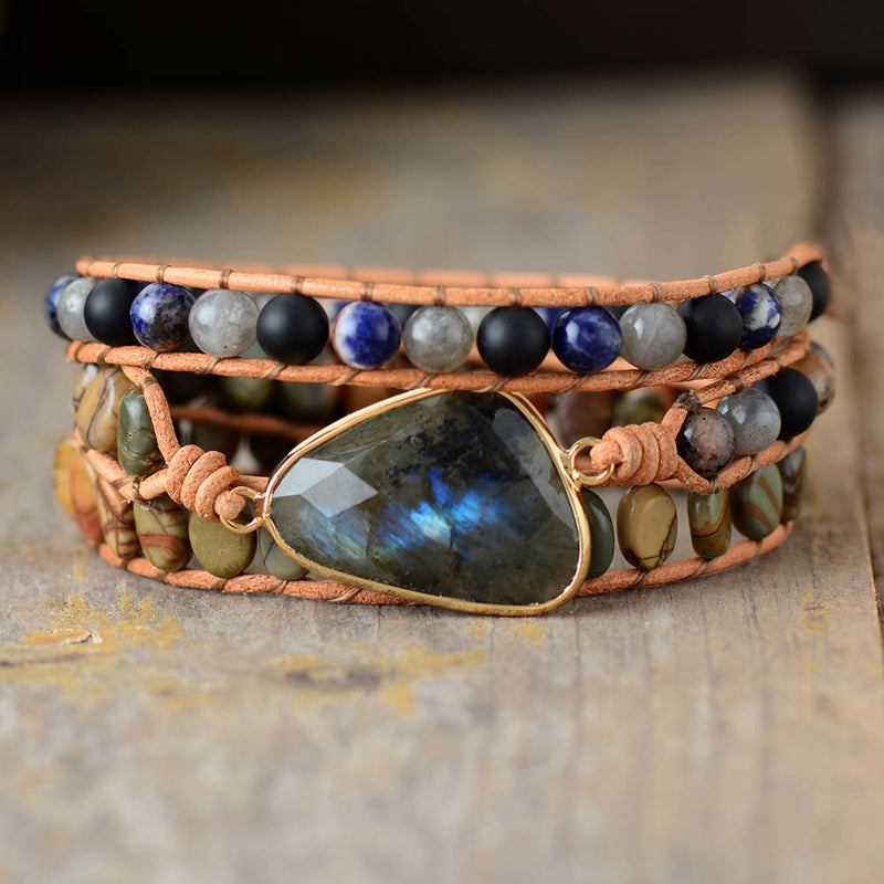 Transformational Labradorite 3 Wrap Bracelet