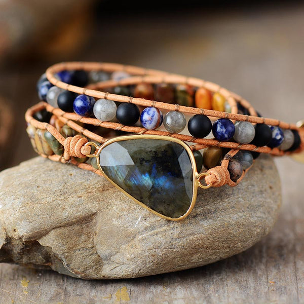 Transformational Labradorite 3 Wrap Bracelet