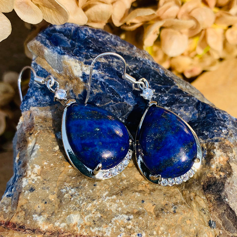 Lapis Lazuli Teardrop Earrings