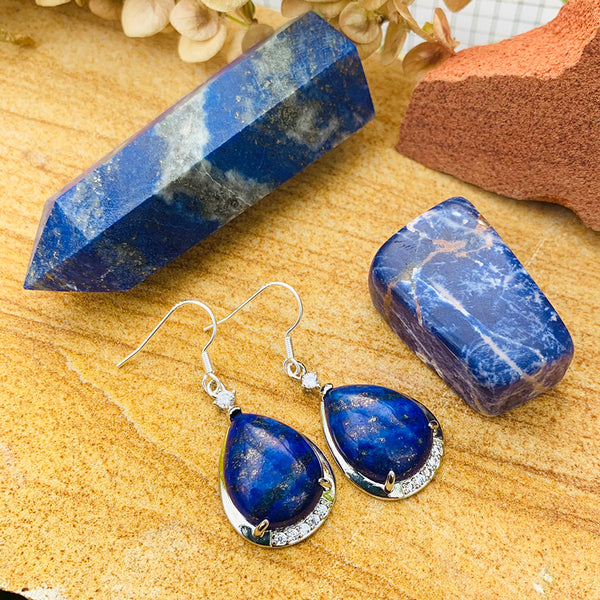 Lapis Lazuli Teardrop Earrings