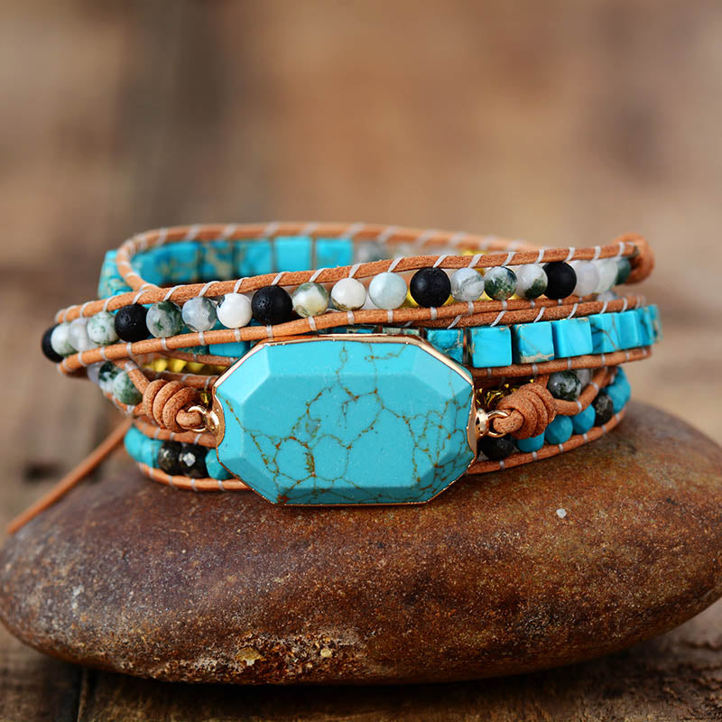 Energy Balancing Turquoise 5 Wrap Bracelet