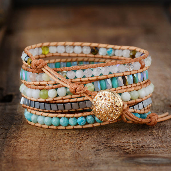 Relaxation Amazonite 5 Wrap Bracelet