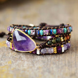 Calming Amethyst with Jasper 3 Wrap Bracelet