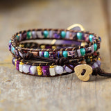 Calming Amethyst with Jasper 3 Wrap Bracelet