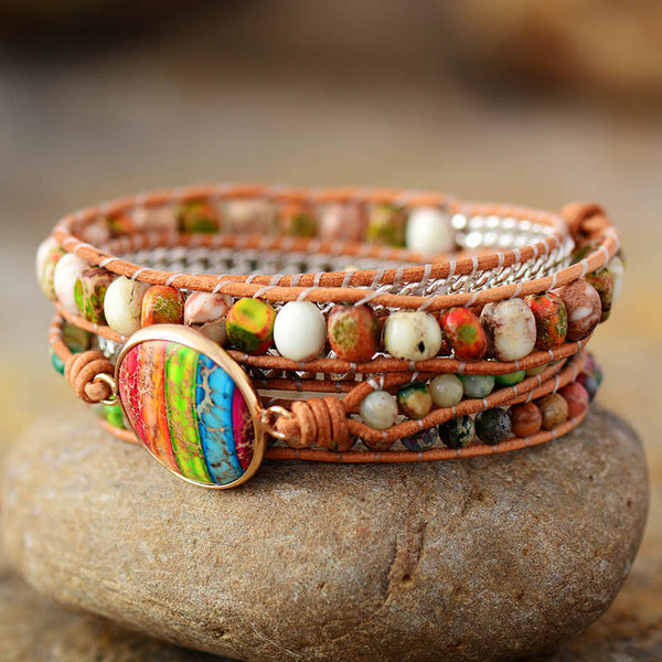 Jasper Chakra Alignment 5 Wrap Bracelet