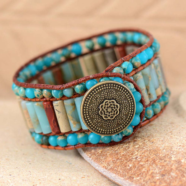 Bohemian Agate Soothing Cuff Bracelet