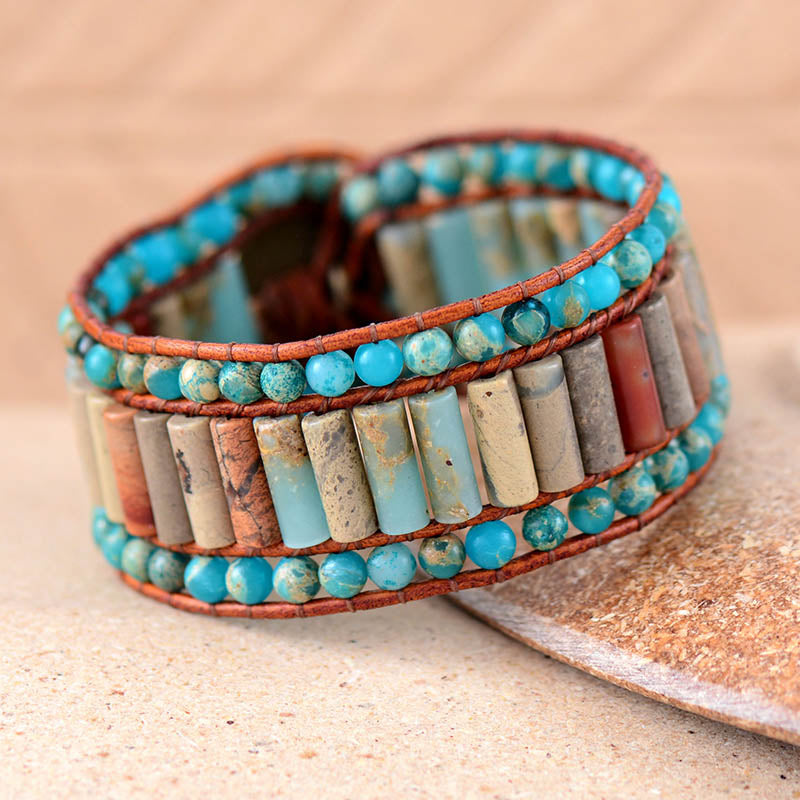 Bohemian Agate Soothing Cuff Bracelet