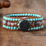 Bohemian Botswana Agate Courage Cuff Bracelet