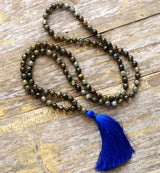 Labradorite 108 Bead Mala Tassel Necklace