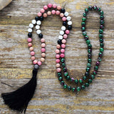 Ruby in Zoisite108 Bead Mala Tassel Necklace