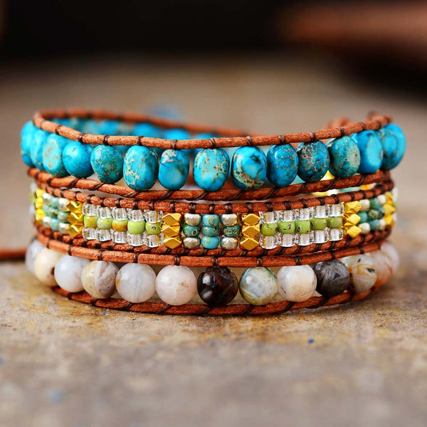 Feeling Good Jasper 3 Wrap Bracelet