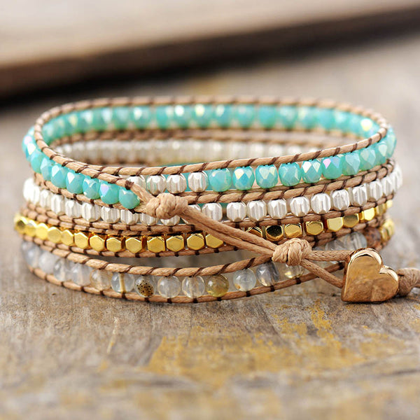 Grounding Amazonite 5 Wrap Bracelet