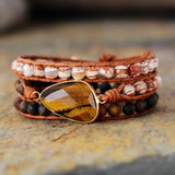 Protective Tiger's Eye 3 Wrap Bracelet