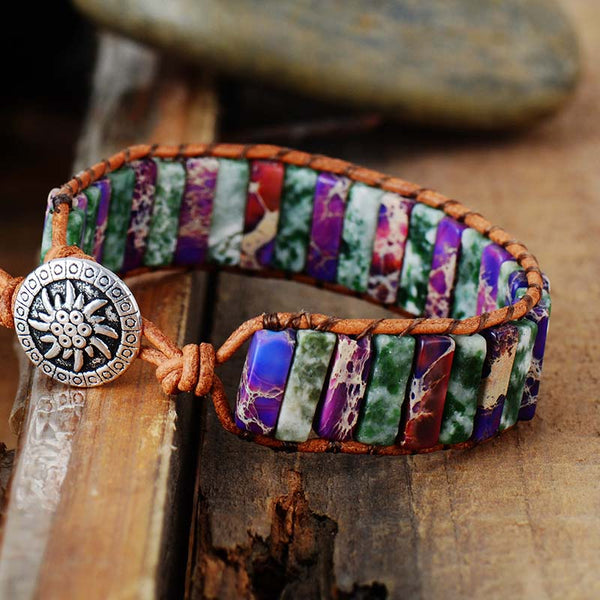 Colorful Jasper Grounding Wrap Bracelet