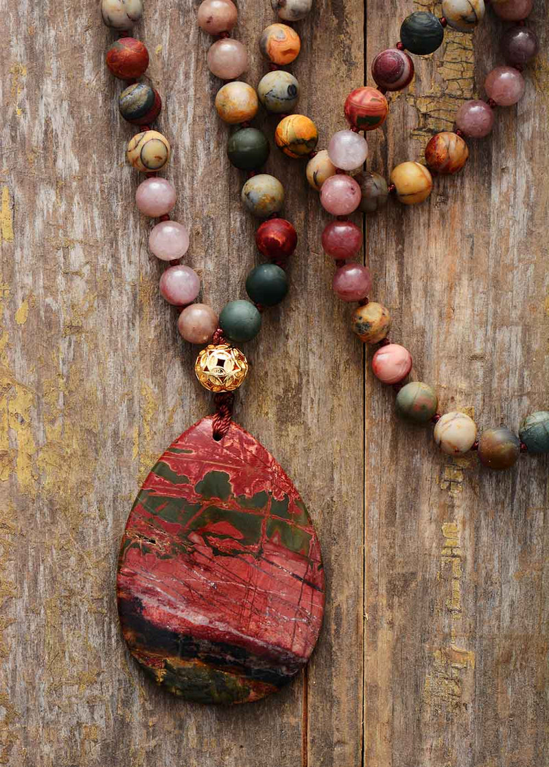 Jasper + Onyx Good Fortune Pendant Necklace