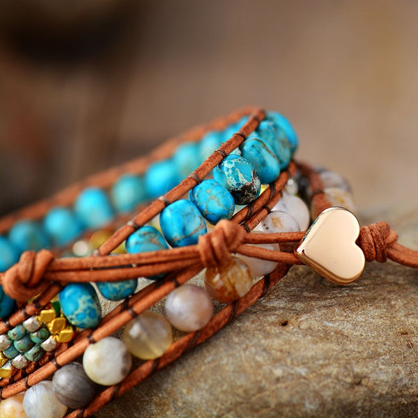 Feeling Good Jasper 3 Wrap Bracelet