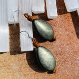 Bohemian Teardrop Pyrite Earrings