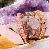 Loving Rose Quartz 5 Wrap Bracelet