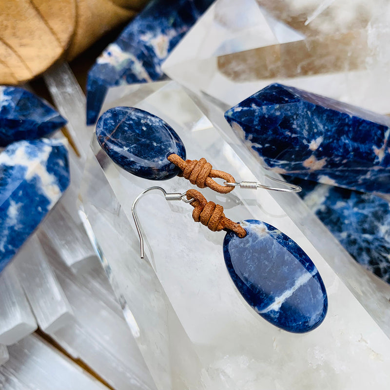 Bohemian Creative Sodalite Drop Earrings