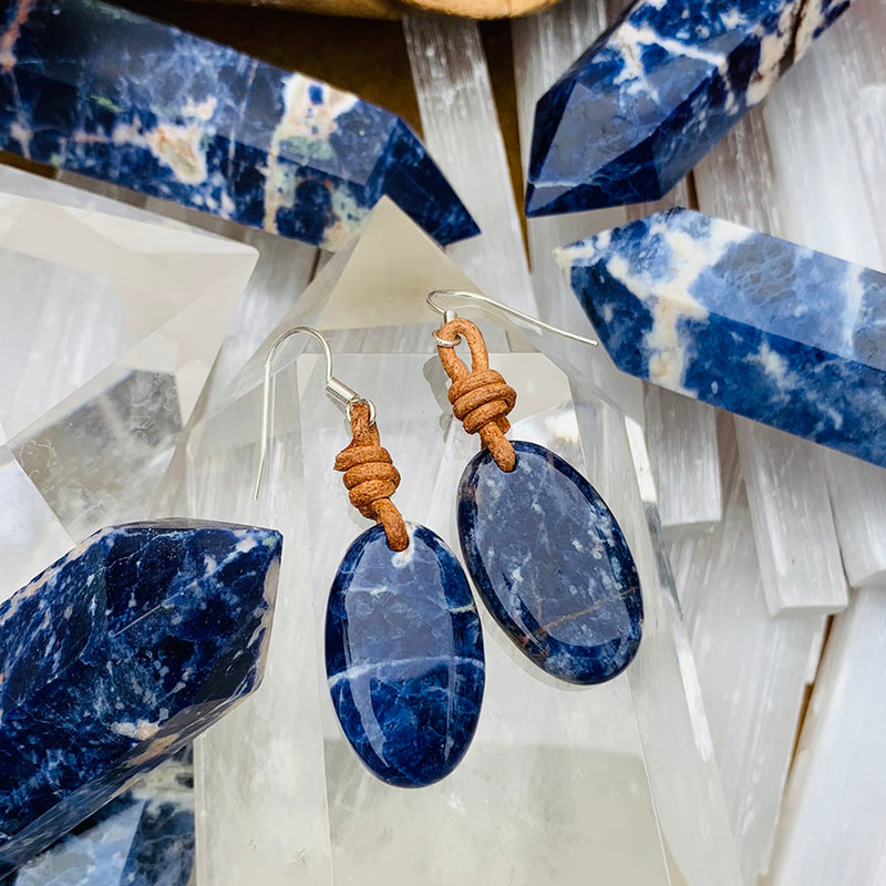 Bohemian Creative Sodalite Drop Earrings