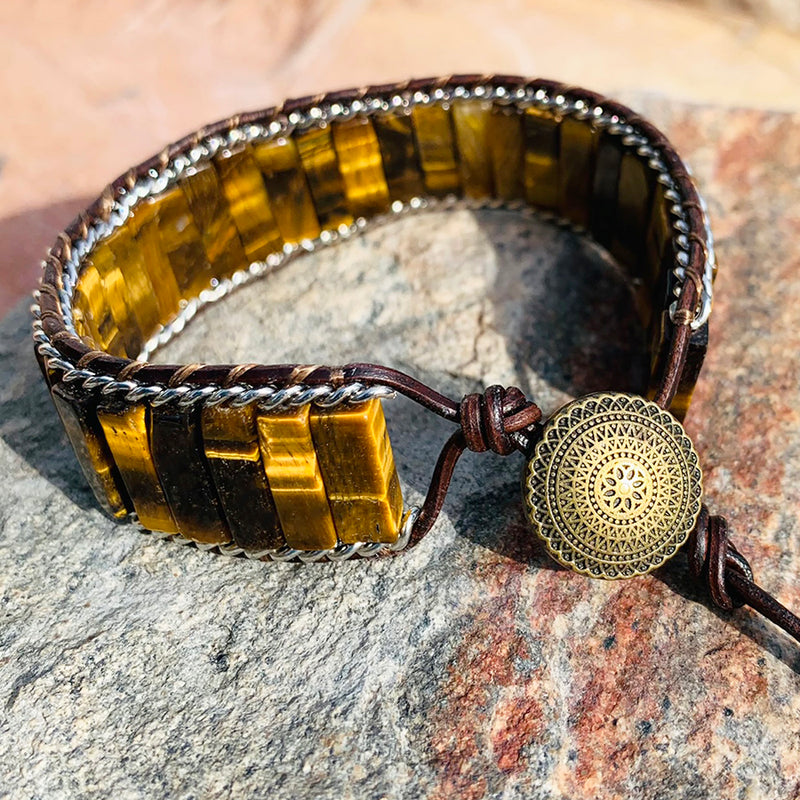 Tiger's Eye Grounding Wrap Bracelet