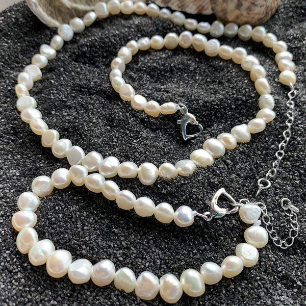 Timeless Baroque Pearl Necklace & Bracelet set